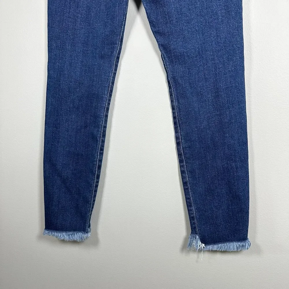 L.T.J.Denim Size 27 Amore High Rise Raw Hem Stretch Skinny Blue Jeans